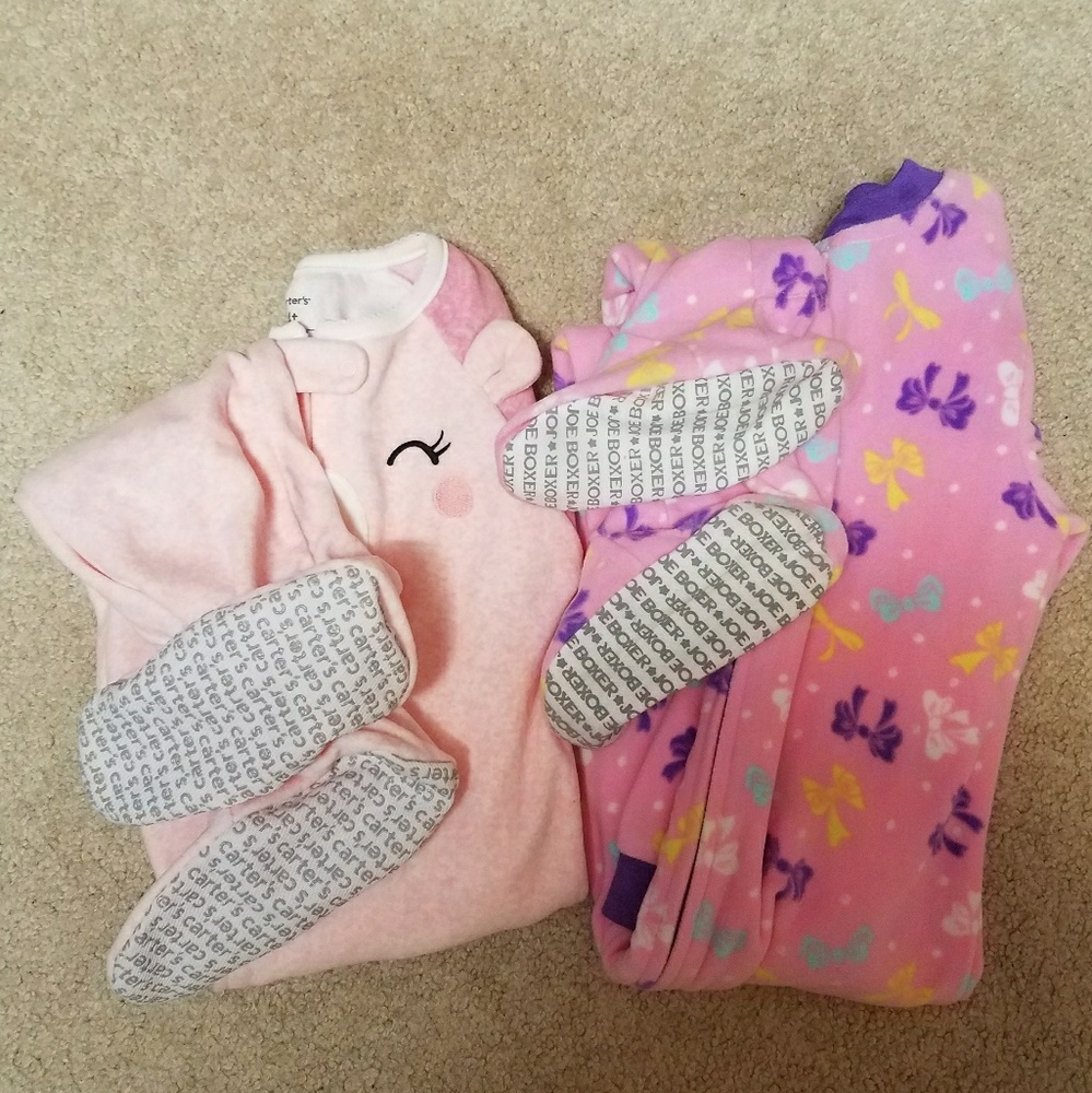 SOLD Carter's and Joe Boxer Fleece Footie Pajamas - Picture 3 of 3
